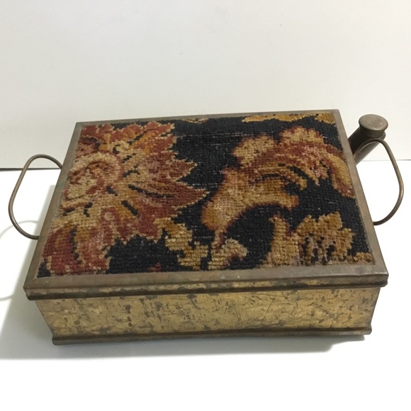Vintage unique French foot warmer with tapestry - Picture 4 of 13